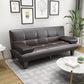 Foldable Faux Leather Pillow Top Arm Loveseat with Biscuit Back for Living Room Brown Clearhalo 'furn' 'furn_sofas' 'Furniture' 'furniture_sofas' 'kitchen' 'kitchen_sofas' 'Living Room Furniture' 'Sofa' 'sofas' 4673399