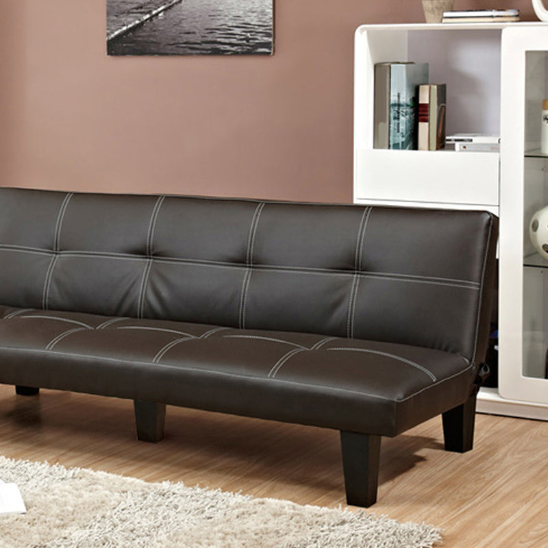 Foldable Faux Leather Pillow Top Arm Loveseat with Biscuit Back for Living Room Clearhalo 'furn' 'furn_sofas' 'Furniture' 'furniture_sofas' 'kitchen' 'kitchen_sofas' 'Living Room Furniture' 'Sofa' 'sofas' 4673403