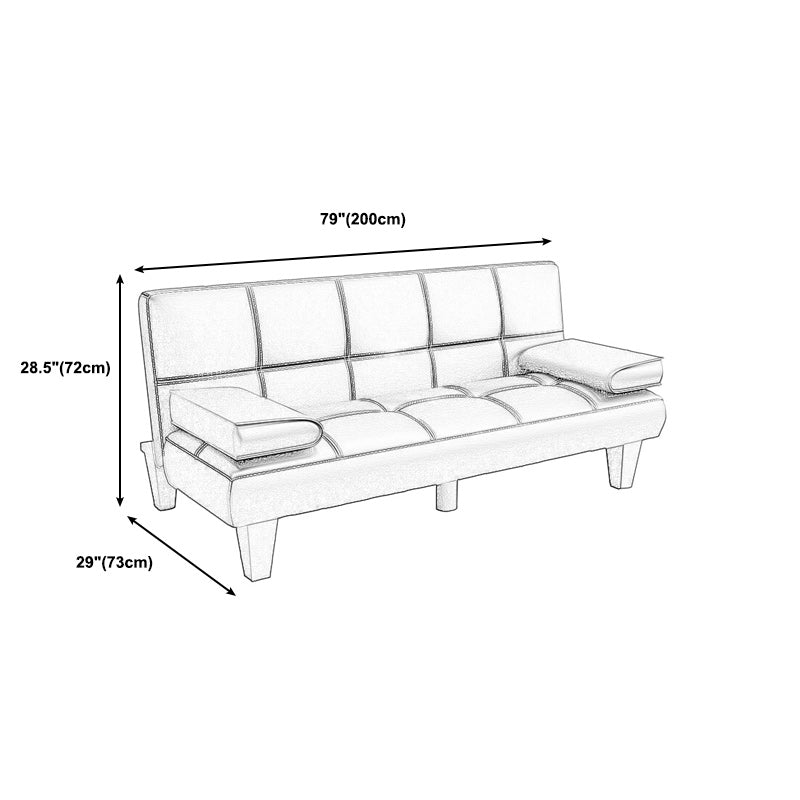 Foldable Faux Leather Pillow Top Arm Loveseat with Biscuit Back for Living Room Clearhalo 'furn' 'furn_sofas' 'Furniture' 'furniture_sofas' 'kitchen' 'kitchen_sofas' 'Living Room Furniture' 'Sofa' 'sofas' 4673406