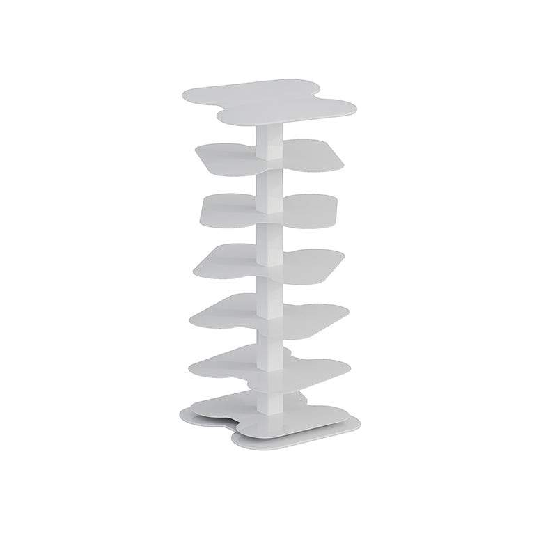 Modern Style Steel Bookshelf Vertical Etagere Shelf Bookcase for Home 14.2"L x 14.2"W x 31.5"H White Clearhalo 'Bookcases' 'furn' 'furn_bookcases' 'Furniture' 'furniture_bookcases' 'kitchen' 'kitchen_bookcases' 'Living Room Furniture' 'Office Furniture' 4673466