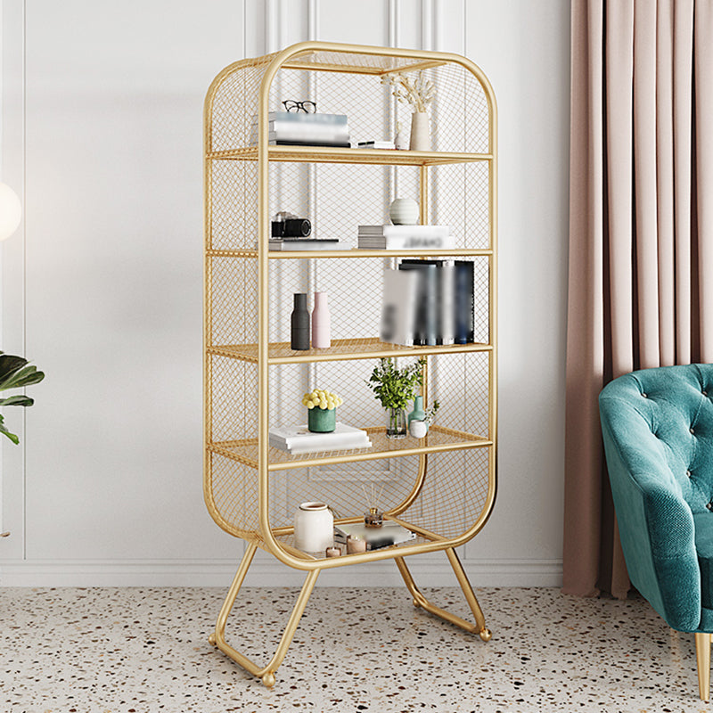 Closed Metal Bookcase Shelf Industrial Shelves for Study Room 39.4"L x 11.8"W x 70.9"H Gold Clearhalo 'Bookcases' 'furn' 'furn_bookcases' 'Furniture' 'furniture_bookcases' 'kitchen' 'kitchen_bookcases' 'Living Room Furniture' 'Office Furniture' 4673477