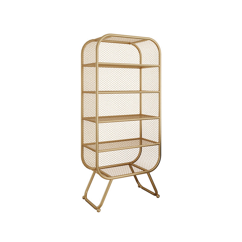 Closed Metal Bookcase Shelf Industrial Shelves for Study Room 31.5"L x 11.8"W x 70.9"H Gold Clearhalo 'Bookcases' 'furn' 'furn_bookcases' 'Furniture' 'furniture_bookcases' 'kitchen' 'kitchen_bookcases' 'Living Room Furniture' 'Office Furniture' 4673478