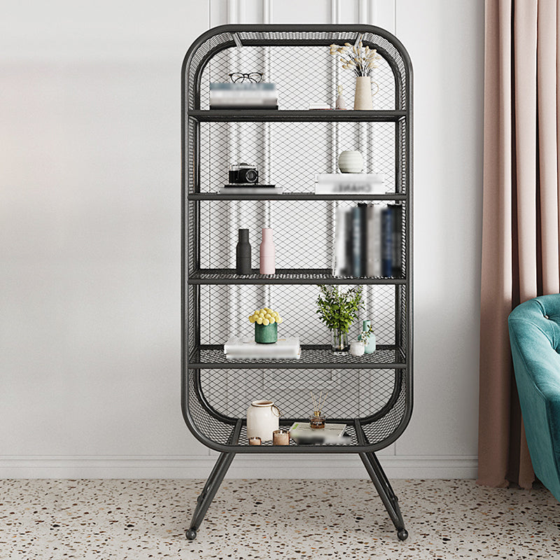 Closed Metal Bookcase Shelf Industrial Shelves for Study Room 39.4"L x 11.8"W x 70.9"H Black Clearhalo 'Bookcases' 'furn' 'furn_bookcases' 'Furniture' 'furniture_bookcases' 'kitchen' 'kitchen_bookcases' 'Living Room Furniture' 'Office Furniture' 4673480