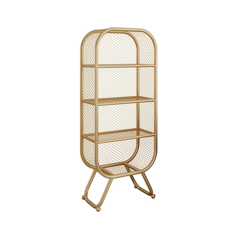 Closed Metal Bookcase Shelf Industrial Shelves for Study Room 23.6"L x 11.8"W x 59.1"H Gold Clearhalo 'Bookcases' 'furn' 'furn_bookcases' 'Furniture' 'furniture_bookcases' 'kitchen' 'kitchen_bookcases' 'Living Room Furniture' 'Office Furniture' 4673481