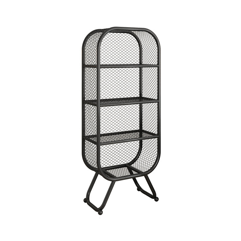 Closed Metal Bookcase Shelf Industrial Shelves for Study Room 23.6"L x 11.8"W x 59.1"H Black Clearhalo 'Bookcases' 'furn' 'furn_bookcases' 'Furniture' 'furniture_bookcases' 'kitchen' 'kitchen_bookcases' 'Living Room Furniture' 'Office Furniture' 4673483