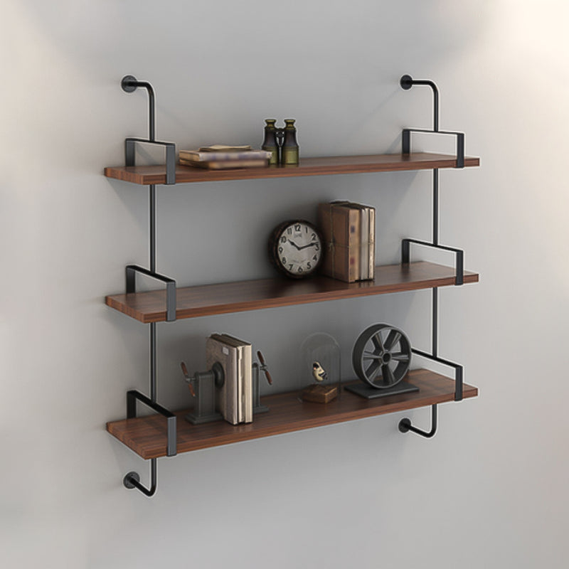 Wall Mounted Bookcase Shelf Industrial Rectangular Shelves for Study Room 39.4"L x 9.8"W x 43.3"H Clearhalo 'Bookcases' 'furn' 'furn_bookcases' 'Furniture' 'furniture_bookcases' 'kitchen' 'kitchen_bookcases' 'Living Room Furniture' 'Office Furniture' 4673524