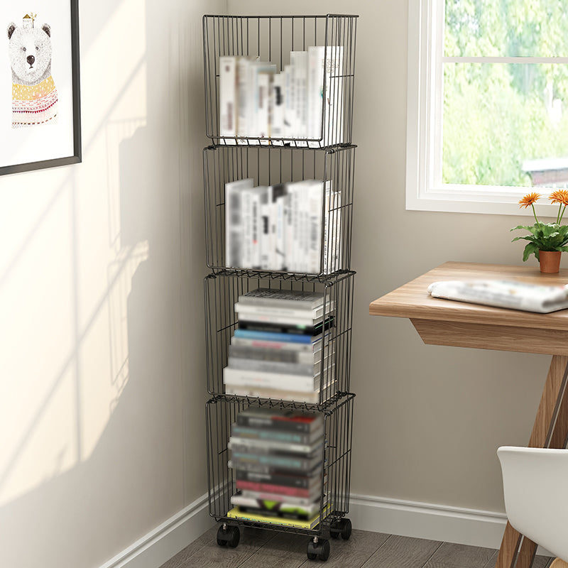 Contemporary Style Standard Bookcase Metal Vertical Bookshelf for Home Office Clearhalo 'Bookcases' 'furn' 'furn_bookcases' 'Furniture' 'furniture_bookcases' 'kitchen' 'kitchen_bookcases' 'Living Room Furniture' 'Office Furniture' 4673546
