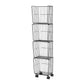 Contemporary Style Standard Bookcase Metal Vertical Bookshelf for Home Office 12.4"L x 9.4"W x 52.8"H Black Clearhalo 'Bookcases' 'furn' 'furn_bookcases' 'Furniture' 'furniture_bookcases' 'kitchen' 'kitchen_bookcases' 'Living Room Furniture' 'Office Furniture' 4673552