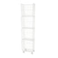 Contemporary Style Standard Bookcase Metal Vertical Bookshelf for Home Office 12.4"L x 9.4"W x 52.8"H White Clearhalo 'Bookcases' 'furn' 'furn_bookcases' 'Furniture' 'furniture_bookcases' 'kitchen' 'kitchen_bookcases' 'Living Room Furniture' 'Office Furniture' 4673554