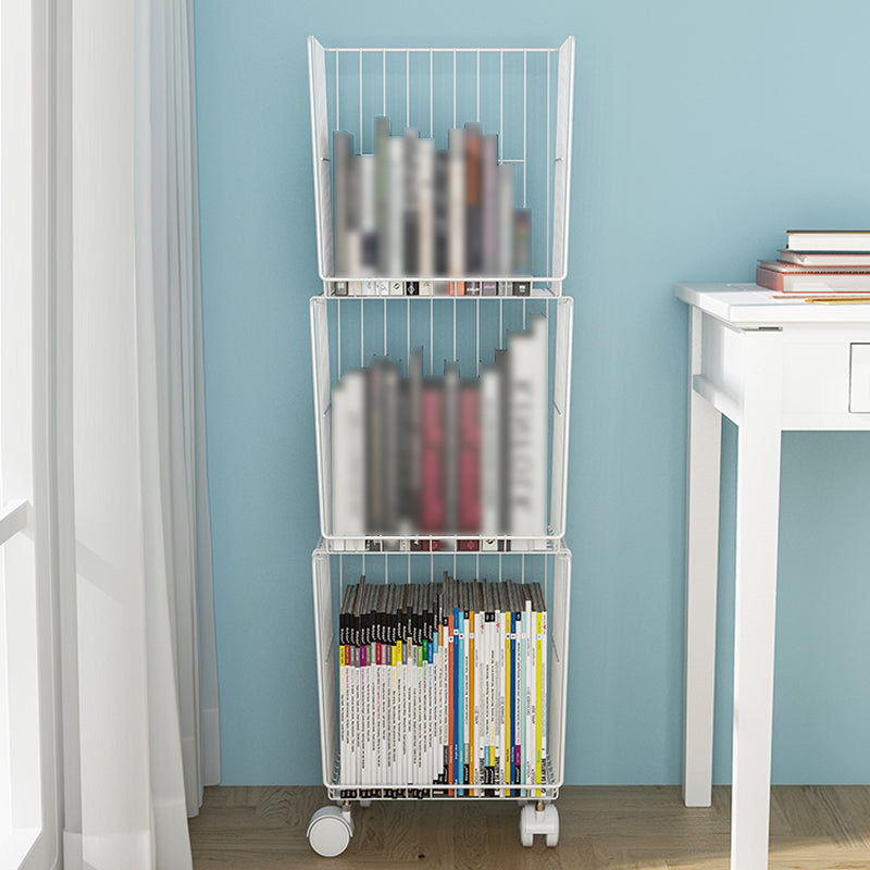 Contemporary Style Standard Bookcase Metal Vertical Bookshelf for Home Office Clearhalo 'Bookcases' 'furn' 'furn_bookcases' 'Furniture' 'furniture_bookcases' 'kitchen' 'kitchen_bookcases' 'Living Room Furniture' 'Office Furniture' 4673566
