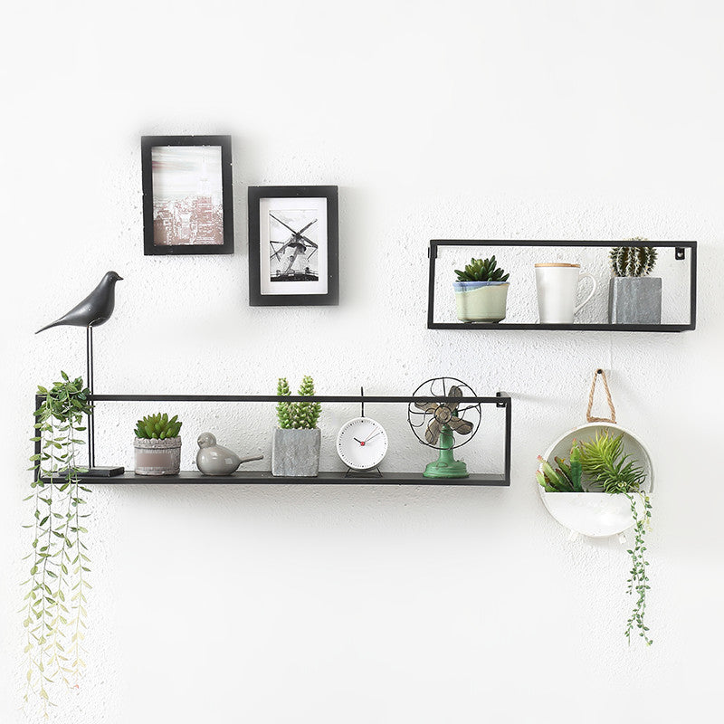 Industrial Style Metal Bookcase Wall Mounted Rectangular Shelves Clearhalo 'Bookcases' 'furn' 'furn_bookcases' 'Furniture' 'furniture_bookcases' 'kitchen' 'kitchen_bookcases' 'Living Room Furniture' 'Office Furniture' 4673573