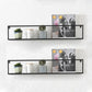 Industrial Style Metal Bookcase Wall Mounted Rectangular Shelves 31.5"L x 5.9"W x 5.9"H Black 2 Piece Set Clearhalo 'Bookcases' 'furn' 'furn_bookcases' 'Furniture' 'furniture_bookcases' 'kitchen' 'kitchen_bookcases' 'Living Room Furniture' 'Office Furniture' 4673579