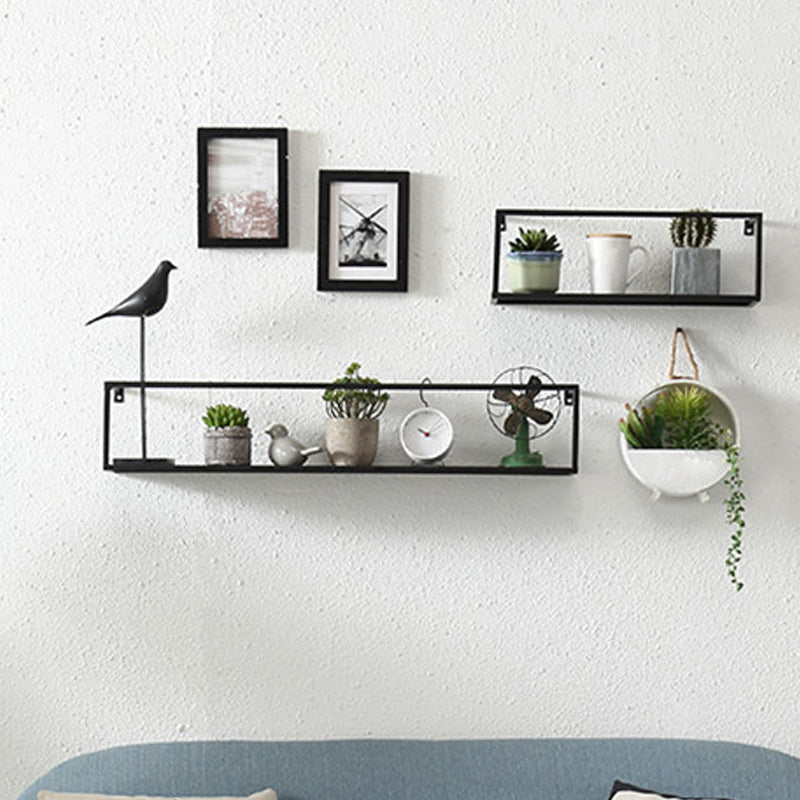 Industrial Style Metal Bookcase Wall Mounted Rectangular Shelves Clearhalo 'Bookcases' 'furn' 'furn_bookcases' 'Furniture' 'furniture_bookcases' 'kitchen' 'kitchen_bookcases' 'Living Room Furniture' 'Office Furniture' 4673589