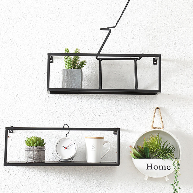 Industrial Style Metal Bookcase Wall Mounted Rectangular Shelves Clearhalo 'Bookcases' 'furn' 'furn_bookcases' 'Furniture' 'furniture_bookcases' 'kitchen' 'kitchen_bookcases' 'Living Room Furniture' 'Office Furniture' 4673591