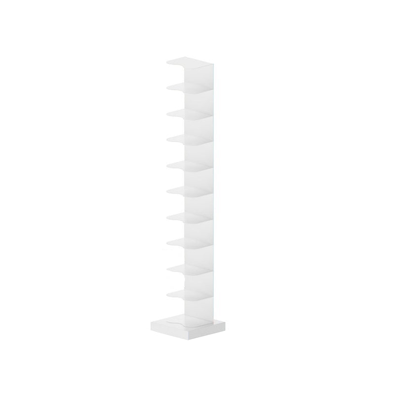 Metal Geometric Bookcase Contemporary Style Vertical Book Shelf 13.8"L x 13.8"W x 70.1"H White Clearhalo 'Bookcases' 'furn' 'furn_bookcases' 'Furniture' 'furniture_bookcases' 'kitchen' 'kitchen_bookcases' 'Living Room Furniture' 'Office Furniture' 4673614