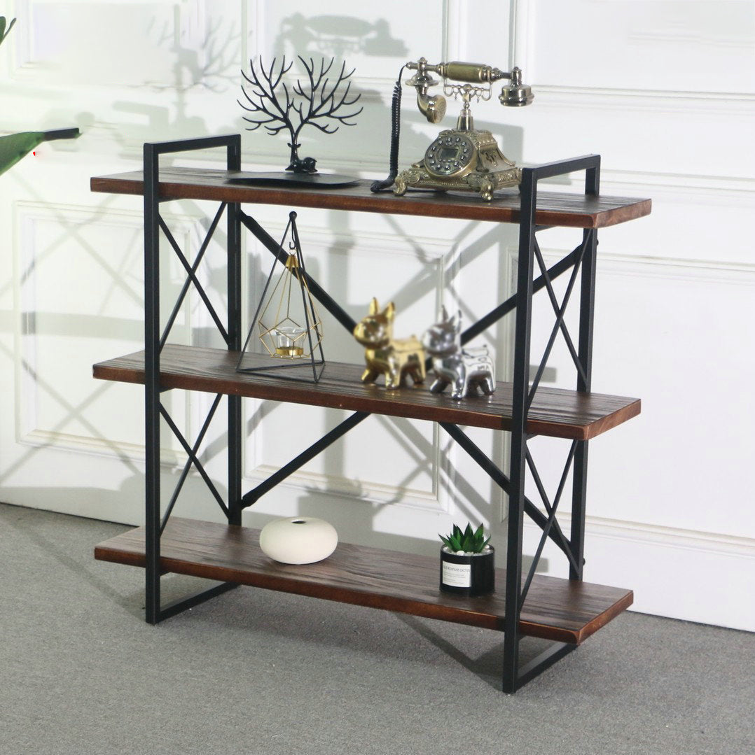 Industrial Style Etagere Bookshelf Open Shelf Bookcase with Rectangular Shelves Clearhalo 'Bookcases' 'furn' 'furn_bookcases' 'Furniture' 'furniture_bookcases' 'kitchen' 'kitchen_bookcases' 'Living Room Furniture' 'Office Furniture' 4673627