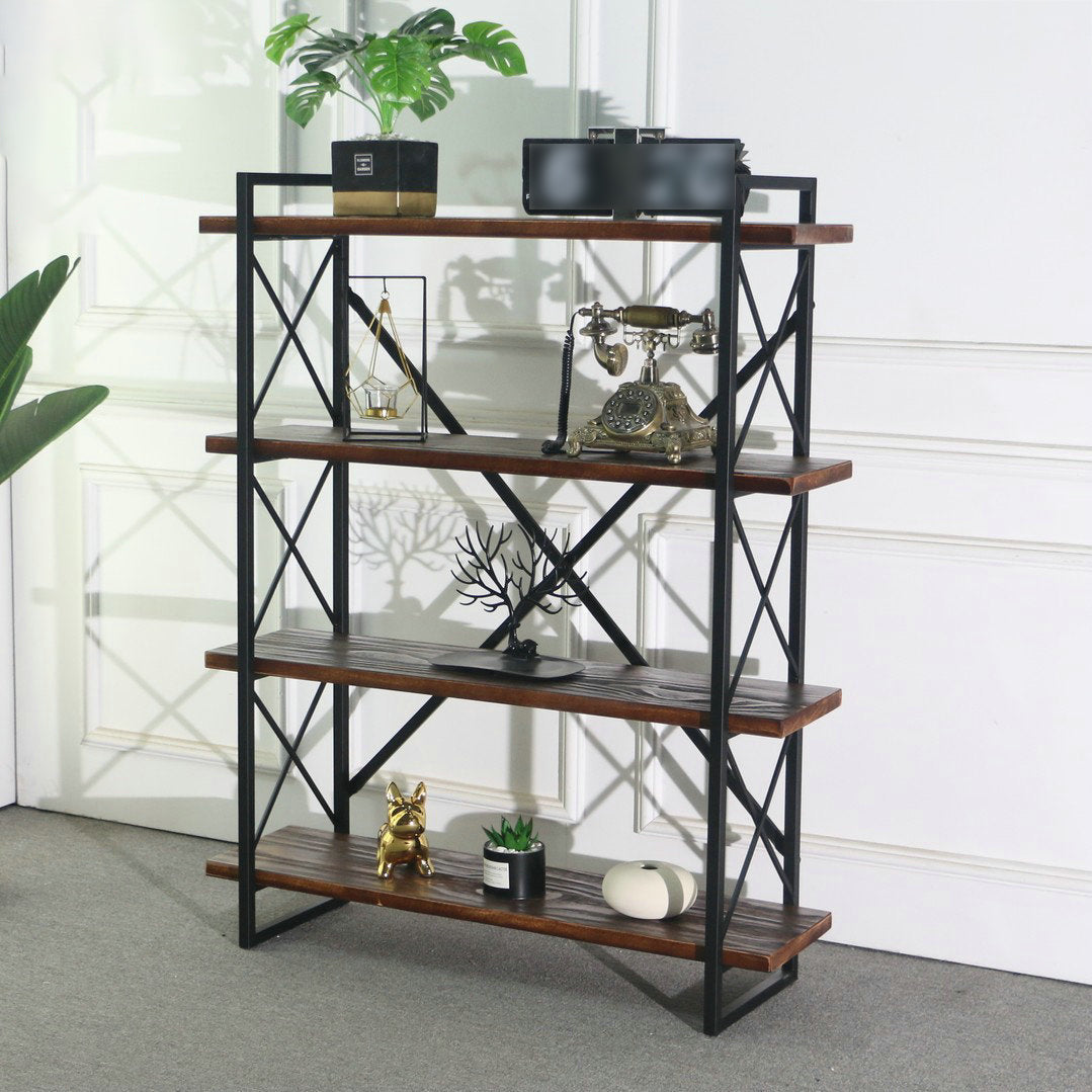 Industrial Style Etagere Bookshelf Open Shelf Bookcase with Rectangular Shelves Clearhalo 'Bookcases' 'furn' 'furn_bookcases' 'Furniture' 'furniture_bookcases' 'kitchen' 'kitchen_bookcases' 'Living Room Furniture' 'Office Furniture' 4673628