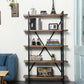 Industrial Style Etagere Bookshelf Open Shelf Bookcase with Rectangular Shelves Clearhalo 'Bookcases' 'furn' 'furn_bookcases' 'Furniture' 'furniture_bookcases' 'kitchen' 'kitchen_bookcases' 'Living Room Furniture' 'Office Furniture' 4673637