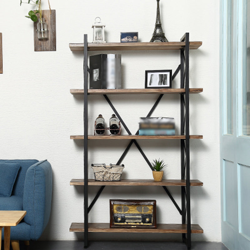Industrial Style Etagere Bookshelf Open Shelf Bookcase with Rectangular Shelves Clearhalo 'Bookcases' 'furn' 'furn_bookcases' 'Furniture' 'furniture_bookcases' 'kitchen' 'kitchen_bookcases' 'Living Room Furniture' 'Office Furniture' 4673637
