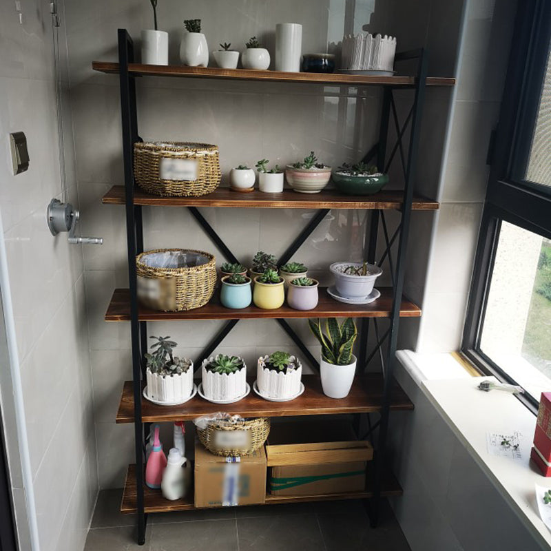 Industrial Style Etagere Bookshelf Open Shelf Bookcase with Rectangular Shelves Clearhalo 'Bookcases' 'furn' 'furn_bookcases' 'Furniture' 'furniture_bookcases' 'kitchen' 'kitchen_bookcases' 'Living Room Furniture' 'Office Furniture' 4673638