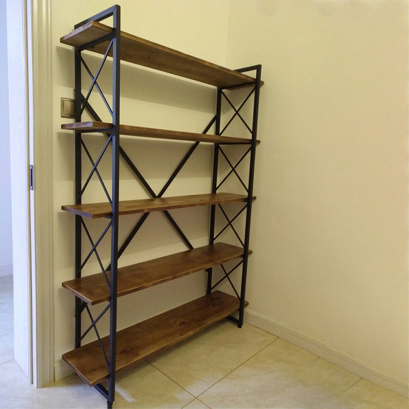 Industrial Style Etagere Bookshelf Open Shelf Bookcase with Rectangular Shelves Clearhalo 'Bookcases' 'furn' 'furn_bookcases' 'Furniture' 'furniture_bookcases' 'kitchen' 'kitchen_bookcases' 'Living Room Furniture' 'Office Furniture' 4673639