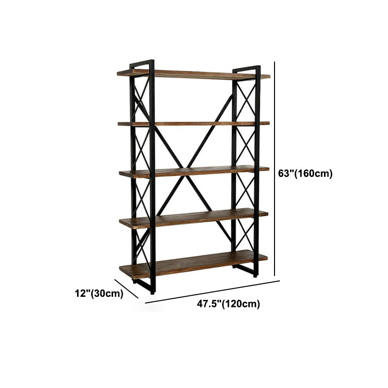 Industrial Style Etagere Bookshelf Open Shelf Bookcase with Rectangular Shelves Clearhalo 'Bookcases' 'furn' 'furn_bookcases' 'Furniture' 'furniture_bookcases' 'kitchen' 'kitchen_bookcases' 'Living Room Furniture' 'Office Furniture' 4673651