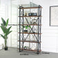 Industrial Style Etagere Bookshelf Open Shelf Bookcase with Rectangular Shelves Clearhalo 'Bookcases' 'furn' 'furn_bookcases' 'Furniture' 'furniture_bookcases' 'kitchen' 'kitchen_bookcases' 'Living Room Furniture' 'Office Furniture' 4673652