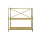 Modern Metal Bookcase Shelf Rectangular Open Bookcase with Shelves 24"L x 12"W x 31"H Gold Clearhalo 'Bookcases' 'furn' 'furn_bookcases' 'Furniture' 'furniture_bookcases' 'kitchen' 'kitchen_bookcases' 'Living Room Furniture' 'Office Furniture' 4673657
