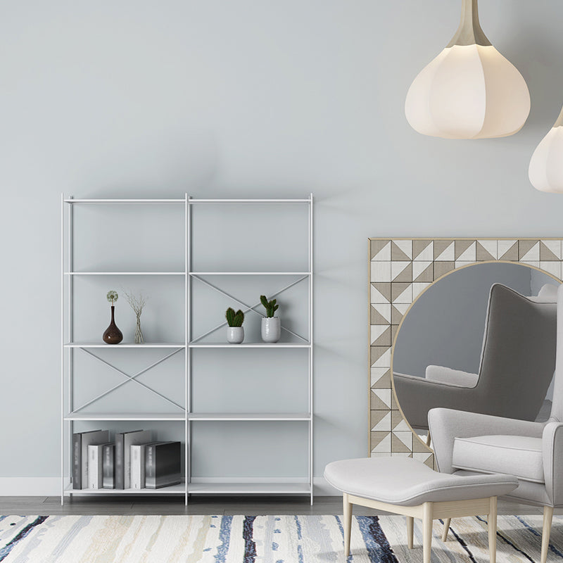 Modern Metal Bookcase Shelf Rectangular Open Bookcase with Shelves Clearhalo 'Bookcases' 'furn' 'furn_bookcases' 'Furniture' 'furniture_bookcases' 'kitchen' 'kitchen_bookcases' 'Living Room Furniture' 'Office Furniture' 4673659