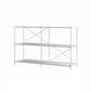 Modern Metal Bookcase Shelf Rectangular Open Bookcase with Shelves 47"L x 12"W x 31"H White Clearhalo 'Bookcases' 'furn' 'furn_bookcases' 'Furniture' 'furniture_bookcases' 'kitchen' 'kitchen_bookcases' 'Living Room Furniture' 'Office Furniture' 4673661