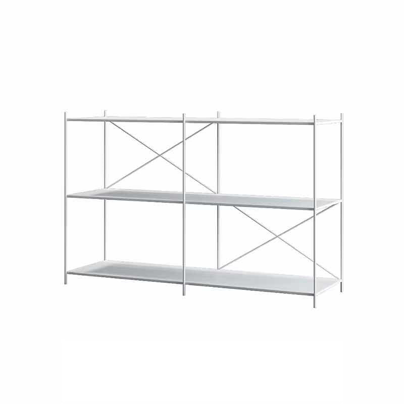 Modern Metal Bookcase Shelf Rectangular Open Bookcase with Shelves 47"L x 12"W x 31"H White Clearhalo 'Bookcases' 'furn' 'furn_bookcases' 'Furniture' 'furniture_bookcases' 'kitchen' 'kitchen_bookcases' 'Living Room Furniture' 'Office Furniture' 4673661