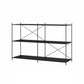 Modern Metal Bookcase Shelf Rectangular Open Bookcase with Shelves 47"L x 12"W x 31"H Black Clearhalo 'Bookcases' 'furn' 'furn_bookcases' 'Furniture' 'furniture_bookcases' 'kitchen' 'kitchen_bookcases' 'Living Room Furniture' 'Office Furniture' 4673662