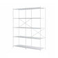 Modern Metal Bookcase Shelf Rectangular Open Bookcase with Shelves 47.2"L x 11.8"W x 66.9"H White Clearhalo 'Bookcases' 'furn' 'furn_bookcases' 'Furniture' 'furniture_bookcases' 'kitchen' 'kitchen_bookcases' 'Living Room Furniture' 'Office Furniture' 4673664