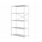 Modern Metal Bookcase Shelf Rectangular Open Bookcase with Shelves 31.5"L x 11.8"W x 66.9"H White Clearhalo 'Bookcases' 'furn' 'furn_bookcases' 'Furniture' 'furniture_bookcases' 'kitchen' 'kitchen_bookcases' 'Living Room Furniture' 'Office Furniture' 4673668