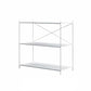 Modern Metal Bookcase Shelf Rectangular Open Bookcase with Shelves 24"L x 12"W x 31"H White Clearhalo 'Bookcases' 'furn' 'furn_bookcases' 'Furniture' 'furniture_bookcases' 'kitchen' 'kitchen_bookcases' 'Living Room Furniture' 'Office Furniture' 4673679