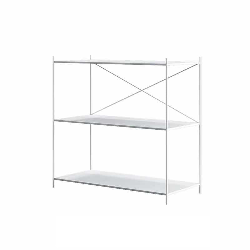 Modern Metal Bookcase Shelf Rectangular Open Bookcase with Shelves 24"L x 12"W x 31"H White Clearhalo 'Bookcases' 'furn' 'furn_bookcases' 'Furniture' 'furniture_bookcases' 'kitchen' 'kitchen_bookcases' 'Living Room Furniture' 'Office Furniture' 4673679