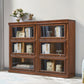 Contemporary Oak Wood Standard Bookcase Brown Shelf with Glass Doors Clearhalo 'Bookcases' 'furn' 'furn_bookcases' 'Furniture' 'furniture_bookcases' 'kitchen' 'kitchen_bookcases' 'Living Room Furniture' 'Office Furniture' 4673684
