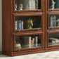 Contemporary Oak Wood Standard Bookcase Brown Shelf with Glass Doors Clearhalo 'Bookcases' 'furn' 'furn_bookcases' 'Furniture' 'furniture_bookcases' 'kitchen' 'kitchen_bookcases' 'Living Room Furniture' 'Office Furniture' 4673691