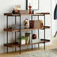 Industrial Style Open Bookshelf Etagere Shelf Bookcase with Rectangular Shelves Brown Clearhalo 'Bookcases' 'furn' 'furn_bookcases' 'Furniture' 'furniture_bookcases' 'kitchen' 'kitchen_bookcases' 'Living Room Furniture' 'Office Furniture' 4673704