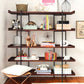 Industrial Style Open Bookshelf Etagere Shelf Bookcase with Rectangular Shelves Clearhalo 'Bookcases' 'furn' 'furn_bookcases' 'Furniture' 'furniture_bookcases' 'kitchen' 'kitchen_bookcases' 'Living Room Furniture' 'Office Furniture' 4673705