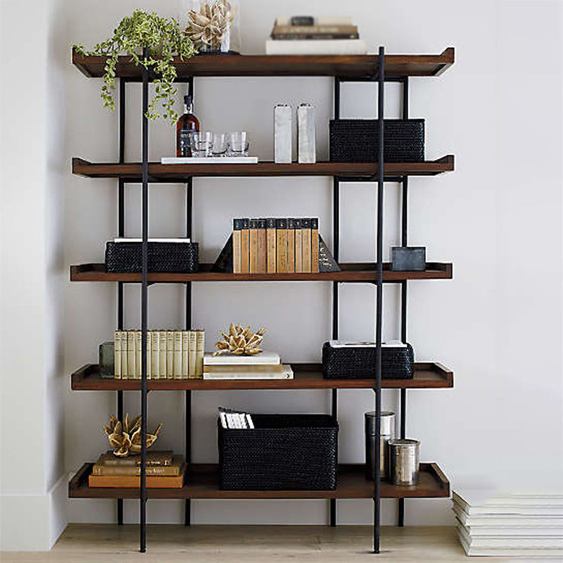 Industrial Style Open Bookshelf Etagere Shelf Bookcase with Rectangular Shelves Clearhalo 'Bookcases' 'furn' 'furn_bookcases' 'Furniture' 'furniture_bookcases' 'kitchen' 'kitchen_bookcases' 'Living Room Furniture' 'Office Furniture' 4673706