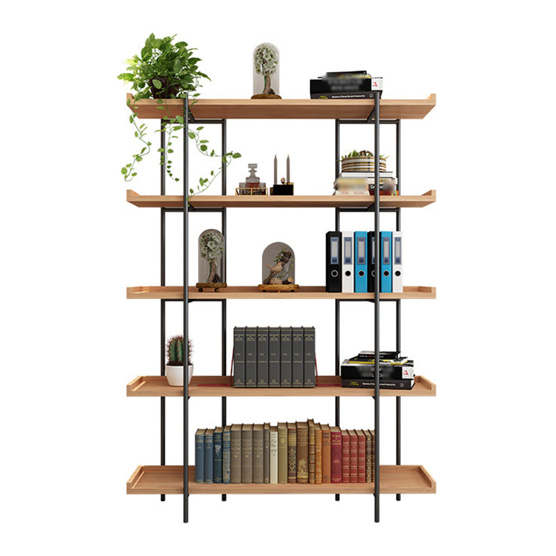 Industrial Style Open Bookshelf Etagere Shelf Bookcase with Rectangular Shelves Natural Clearhalo 'Bookcases' 'furn' 'furn_bookcases' 'Furniture' 'furniture_bookcases' 'kitchen' 'kitchen_bookcases' 'Living Room Furniture' 'Office Furniture' 4673716