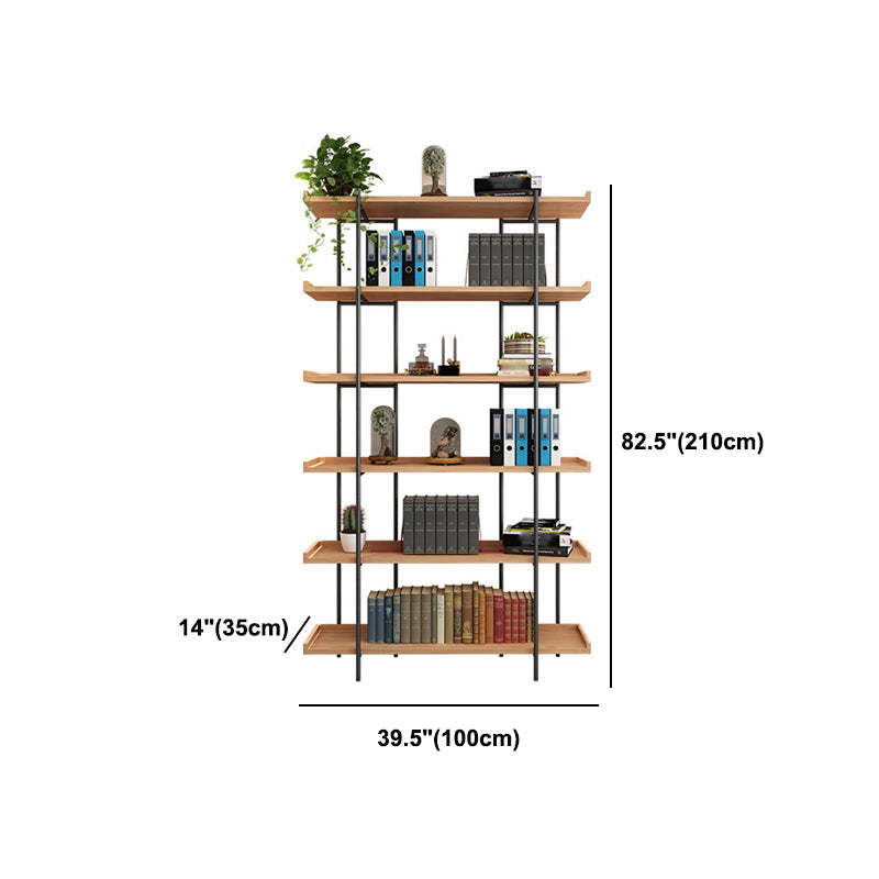 Industrial Style Open Bookshelf Etagere Shelf Bookcase with Rectangular Shelves Clearhalo 'Bookcases' 'furn' 'furn_bookcases' 'Furniture' 'furniture_bookcases' 'kitchen' 'kitchen_bookcases' 'Living Room Furniture' 'Office Furniture' 4673726