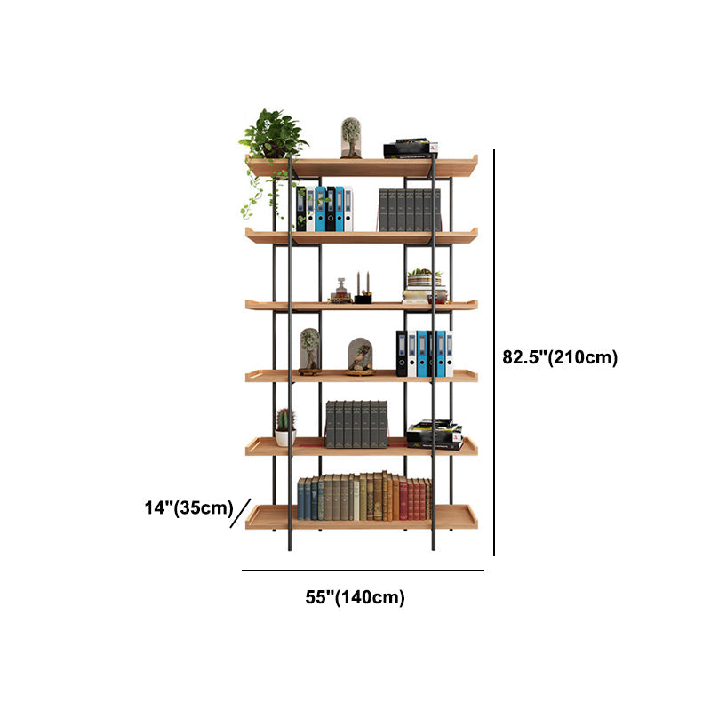 Industrial Style Open Bookshelf Etagere Shelf Bookcase with Rectangular Shelves Clearhalo 'Bookcases' 'furn' 'furn_bookcases' 'Furniture' 'furniture_bookcases' 'kitchen' 'kitchen_bookcases' 'Living Room Furniture' 'Office Furniture' 4673728