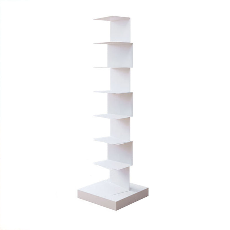 Modern Style Steel Bookshelf Vertical Shelf Bookcase for Home 13.8"L x 13.8"W x 49.6"H White Clearhalo 'Bookcases' 'furn' 'furn_bookcases' 'Furniture' 'furniture_bookcases' 'kitchen' 'kitchen_bookcases' 'Living Room Furniture' 'Office Furniture' 4673735
