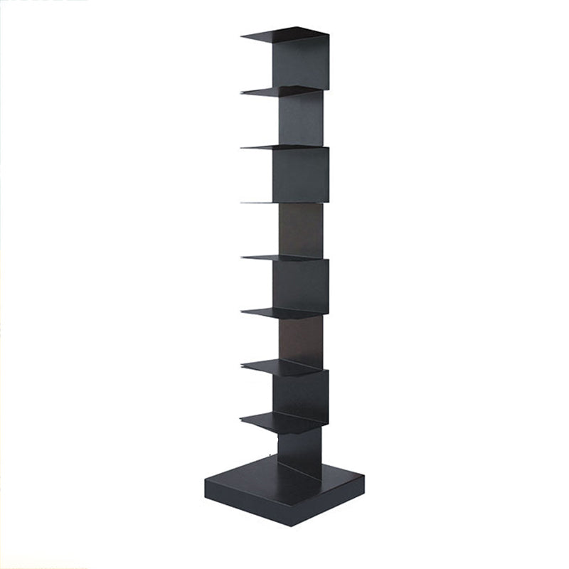 Modern Style Steel Bookshelf Vertical Shelf Bookcase for Home 13.8"L x 13.8"W x 56.7"H Black Clearhalo 'Bookcases' 'furn' 'furn_bookcases' 'Furniture' 'furniture_bookcases' 'kitchen' 'kitchen_bookcases' 'Living Room Furniture' 'Office Furniture' 4673747