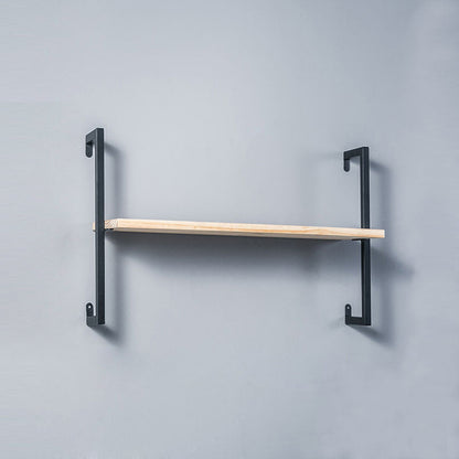 Contemporary Wall Unit Bookshelf with Iron Frame Manufactured Wood Shelf 23.6"L x 9.8"W x 17.3"H Natural Black Clearhalo 'Bookcases' 'furn' 'furn_bookcases' 'Furniture' 'furniture_bookcases' 'kitchen' 'kitchen_bookcases' 'Living Room Furniture' 'Office Furniture' 4673791