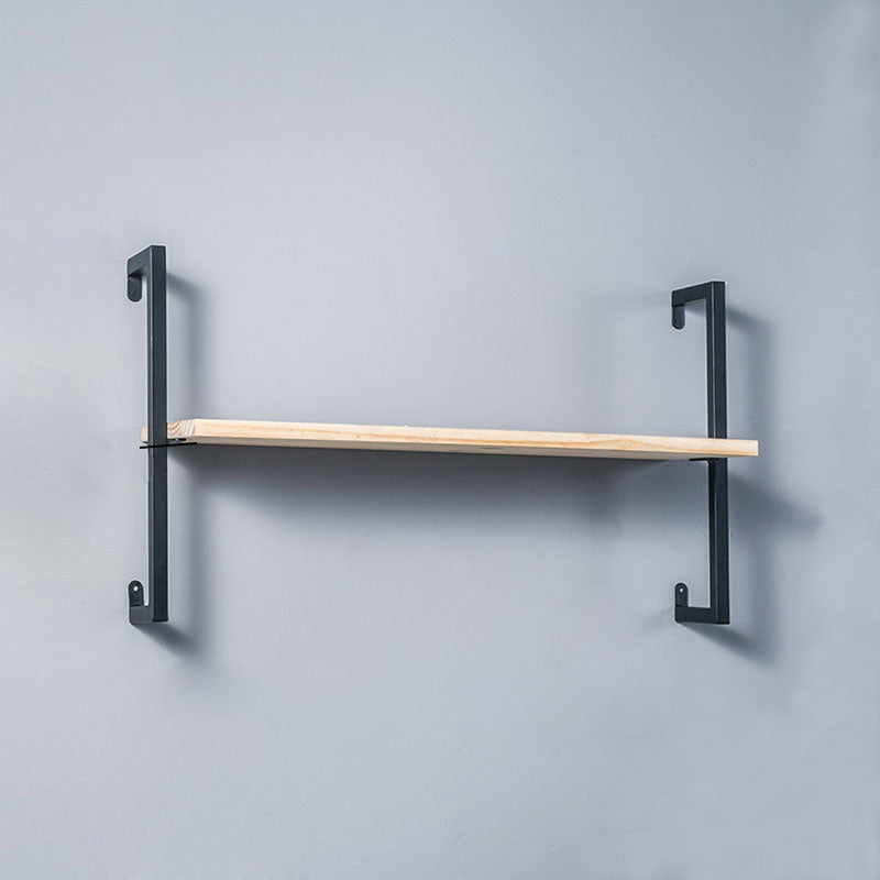 Contemporary Wall Unit Bookshelf with Iron Frame Manufactured Wood Shelf 31.5"L x 9.8"W x 17.3"H Natural Black Clearhalo 'Bookcases' 'furn' 'furn_bookcases' 'Furniture' 'furniture_bookcases' 'kitchen' 'kitchen_bookcases' 'Living Room Furniture' 'Office Furniture' 4673794