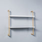 Contemporary Wall Unit Bookshelf with Iron Frame Manufactured Wood Shelf 23.6"L x 9.8"W x 29.9"H White-Gold Clearhalo 'Bookcases' 'furn' 'furn_bookcases' 'Furniture' 'furniture_bookcases' 'kitchen' 'kitchen_bookcases' 'Living Room Furniture' 'Office Furniture' 4673797