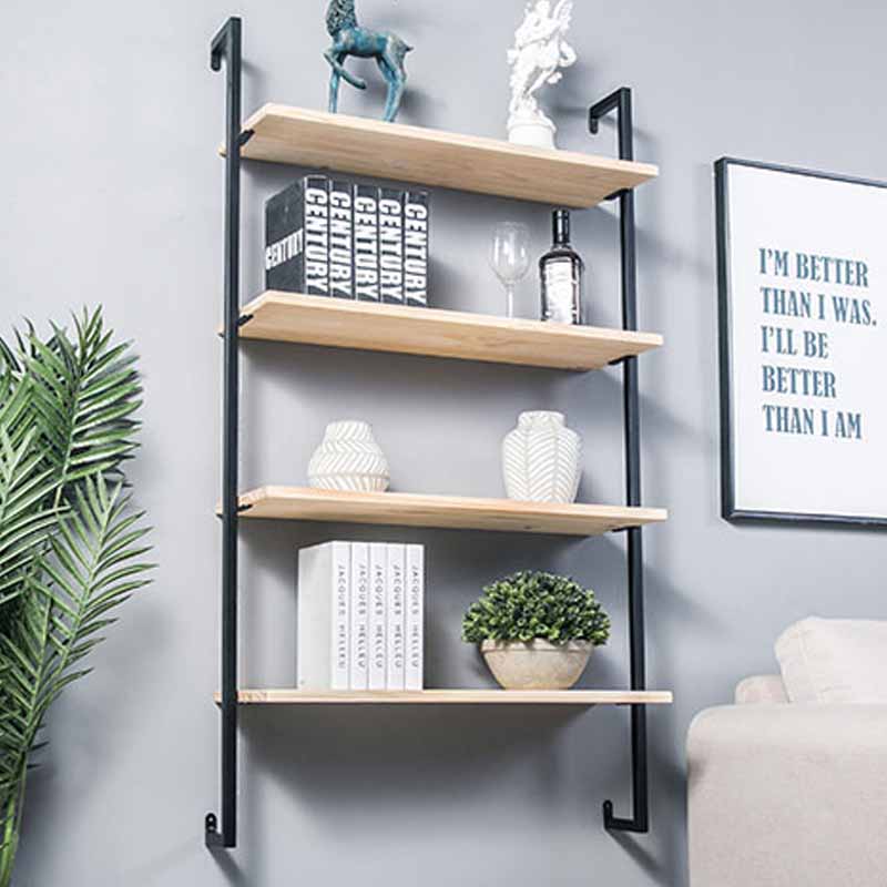 Contemporary Wall Unit Bookshelf with Iron Frame Manufactured Wood Shelf Clearhalo 'Bookcases' 'furn' 'furn_bookcases' 'Furniture' 'furniture_bookcases' 'kitchen' 'kitchen_bookcases' 'Living Room Furniture' 'Office Furniture' 4673811